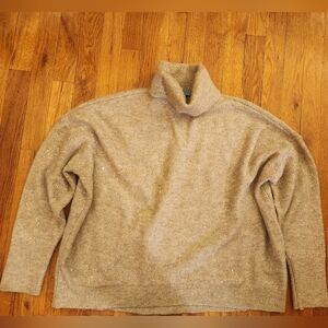 CeCe Gold & Silver Sparkle Sequined Metallic Oversized Turtleneck Sweater Size M